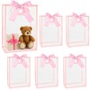 6 PCS Clear Plastic Gift Bags with Handles, Reusable PP