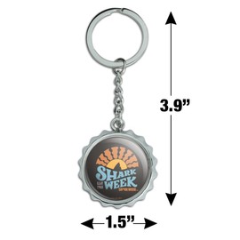 GRAPHICS & MORE Shark Week Lino Sunset Keychain Chrome Plated Metal Pop Cap Bottle Opener