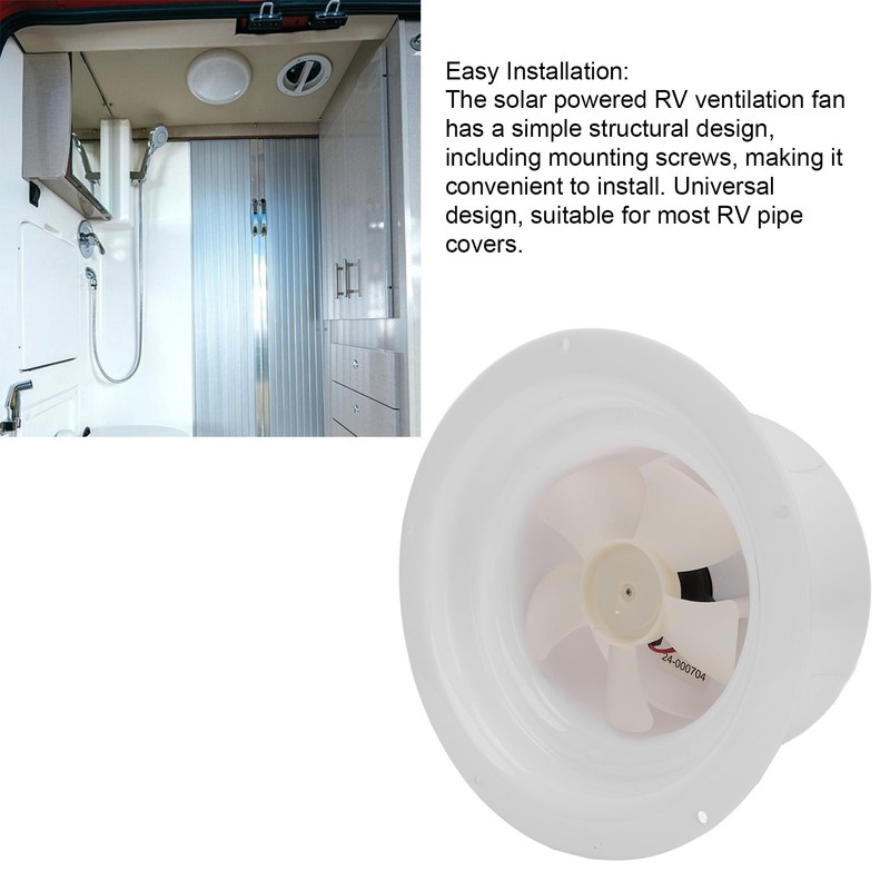 Solar Powered Vent Fan with Mounting Screws Ceiling Exhaust Ventilation