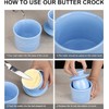 fanquare Porcelain Butter Jar with Lid, French Ceramic Butter Crock