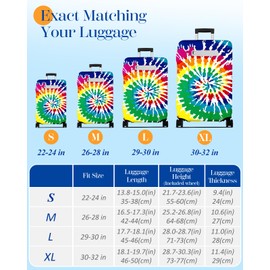 Slohif Luggage Cover for Suitcase Tsa Approved Protector - Rainbow Luggage Sleeve Large Suit Case Cover Travel Stretch Baggage Case Protective Washable Fit 22-24 Inch