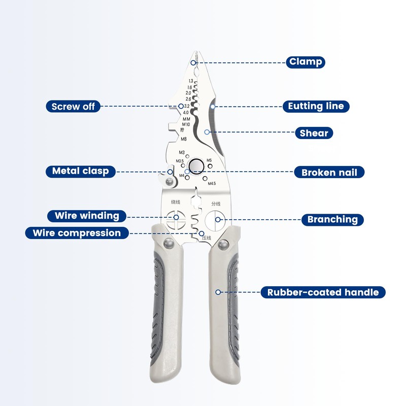 Multifunctional Wire Stripper - Professional Stainless Steel Cable Stripper Crimper