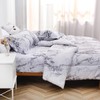 Nanko Comforter Set King Size, White Black Marble Print 104