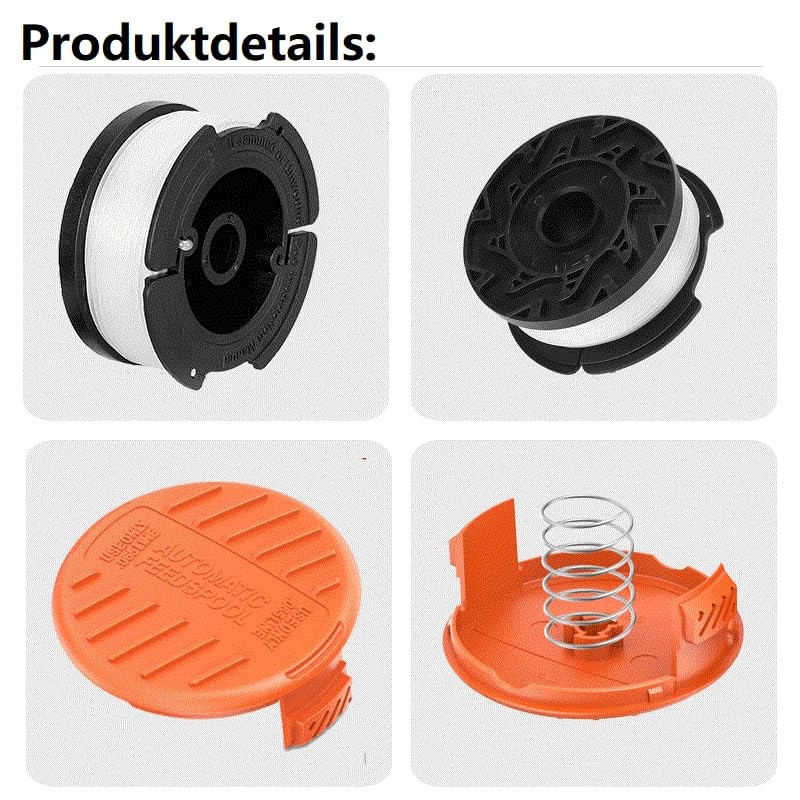 esmusssein Strimmer Spool for Black and Decker, 6 Pieces Strimmer
