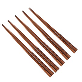 Tokunari TAE-503 Wooden Lacquered Chopsticks 23.5cm Set of 5 Pairs | Easy to Use Japanese Modern Chopsticks (Rancarved)