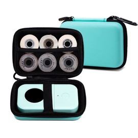 Phomemo Label Printer Case Hard Carry Case Compatible D30/M02/T02/M110/P21/D110 Label Printer, Label Maker Labeler Storage Holder, Green