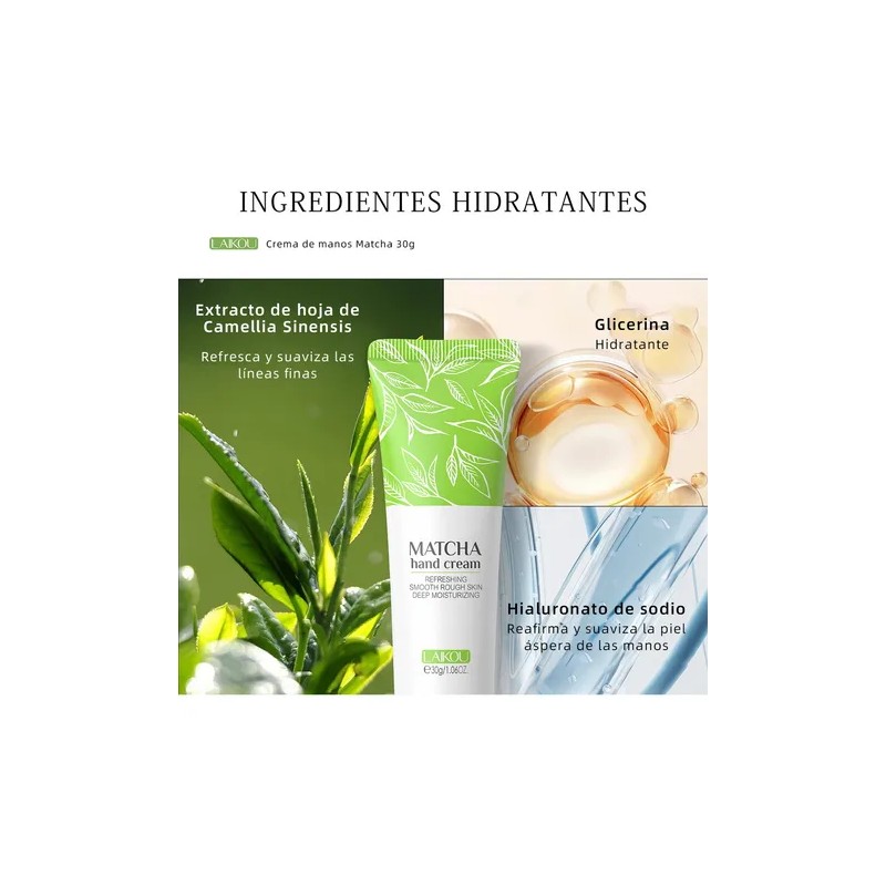 Mzhl Fy Matcha Crema De Manos Hidratante 30g Portátil 1pc