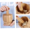 LABRIMP -in-one Garlic Press Set Bamboo Pot Pestle Food Garlic