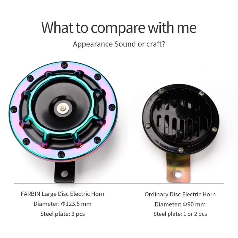 FARBIN 12V Car Horn Loud Super Tone Electric Train Horn