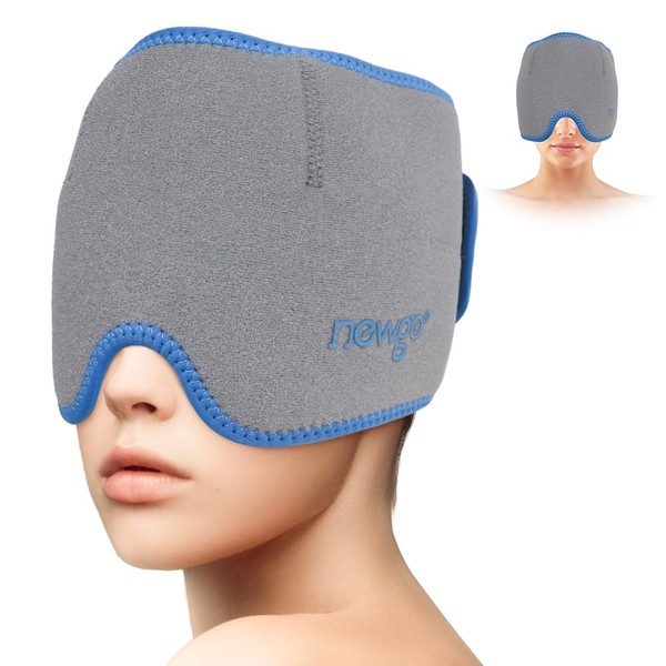NEWGO Migraine Cooling Pad - Migraine Relief Cap, Reusable Migraine Mask Cooling Hat, Cold Warm Compress Used for Migraines, Headaches