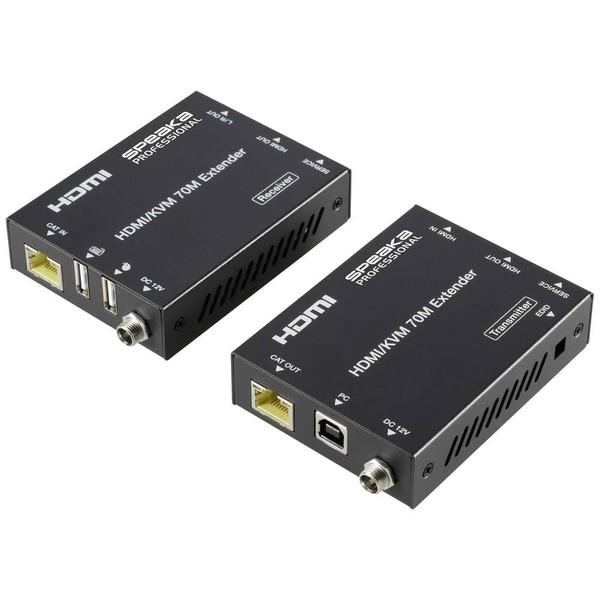 SpeaKa Professional SP-11562928 1 Port HDMI Extender Set Controllable via