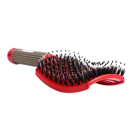 Peine de cepillo de pelo, peluquería de salón Masaje cepillo de pelo y peluquería de nylon Herramientas de peinado(rojo)
