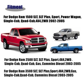 AOUTTUOA Driver and Passenger Side Bottom Cloth Seat Covers and Driver Foam Cushion Compatible with Dodge Ram 1500 2500 3500 SLT XE 2002 2003 2004 2005