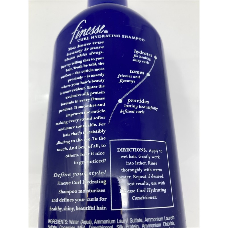 Finesse Curl Hydrating Shampoo Silk Protein Enriched Helene Curtis