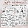 Hongma Hongma Rub On Sticker 19x14cm-Großformat Weihnachten Transfers 4PCS Sprüche
