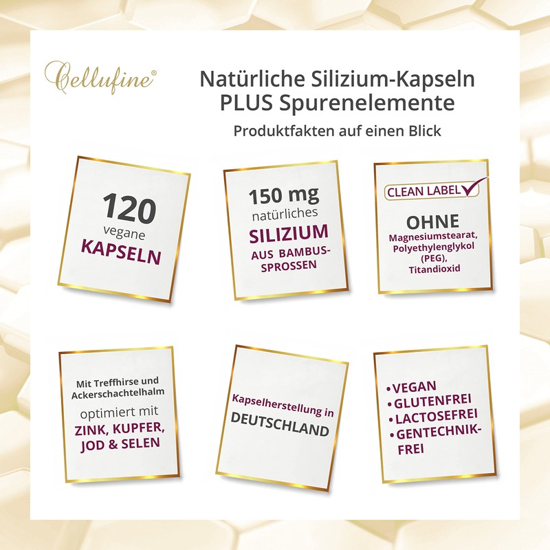 Cellufine® Skincaps Natural Bamboo Silicon 75 mg with Field Horsetail and
