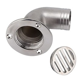 boat deck drain, Acouto 90 Degree Deck Drain 1.5in OD Deck Scupper 316 Stainless Steel Deck Drain End Adapter Plumbing Fittings for Marine Boat Yacht