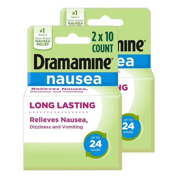 Dramamine Nausea Long Lasting, Nausea Relief, 10 Count, 2 Pack