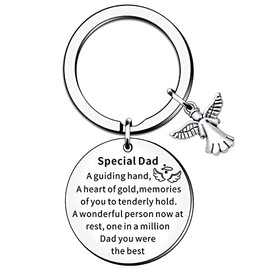 WTOPP Dad Memorial Keyring Gifts Father's Day Memorial Keychain Remembrance Gifts For Your Loss Of Loved Dad Grieving Fathers Remembrance