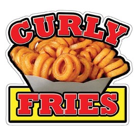 Curly Fries Concession Decal cart Sign Stand French hot