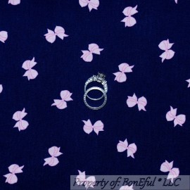 Michael Miller Fabrics BonEful Fabric FQ VTG Cotton Quilt Navy Blue Pink Flower Girl Bow Calico Country