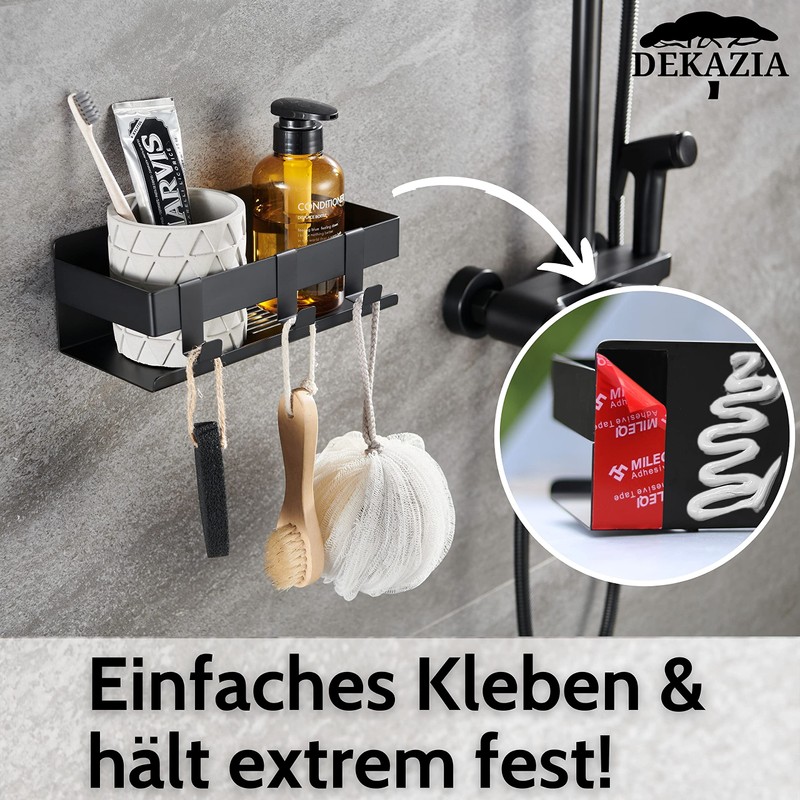 DEKAZIA® Shower Shelf No Drilling Black Shower Shelf No Drilling