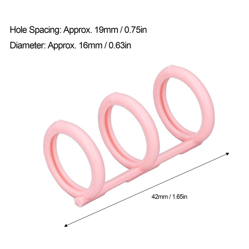 50PCS Comb Binding Spine 16mmx3 Rings PP Multifunctional Book Binder