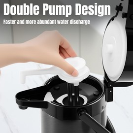 PARACITY Upgraded Airpot Coffee Carafe with Double Pump 84oz/2.5L Stainless Steel Drink Dispenser for Hot/Cold Beverage with Lazy Susan Base, Coffee Termos Para Cafe for Hot Cocoa for Parties (Black)