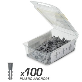 Qualihome Drywall Anchors Premium Quality Ribbed Lightweight Plastic Anchors for Hollow Walls – Wall Hanging Anchor Kit for Pictures, Artwork & Light Duty Anchoring Application (#6-8 x 7/8")