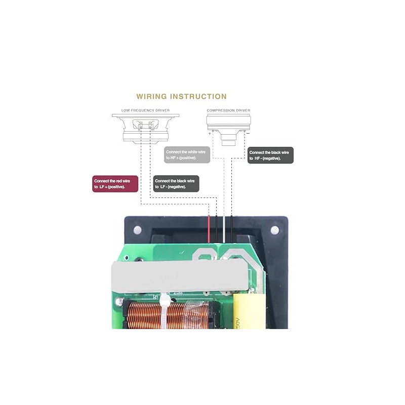Sound Town 2-Way Treble/Bass 300W Replacement Frequency Divider, Crossover Filter