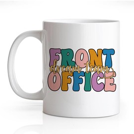 RZHV Front Office Dream Team 11 Oz Novelty Mug, Funny Office Ceramic Mug, Thank You Gifts for Secretary Administrative Assistant Office Staff, Work Gifts for Front Office Squad Crew Front Office Lady