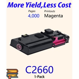 Colorprint Compatible 2660 Toner Cartridge Replacement for Dell C2660 2660dn C2660dn C2665dnf Laser Printer (1-Pack Black, 593-BBBU) (C2660dn Magenta)