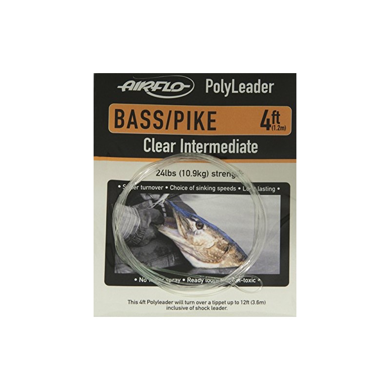 Airflo NEW Bass and Pike Fishing Polyleaders Clear Intermediate