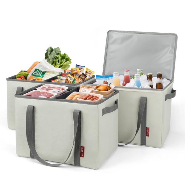 ZOMFELT Reusable Grocery Bag (3 PCS), Foldable Shopping Bags with