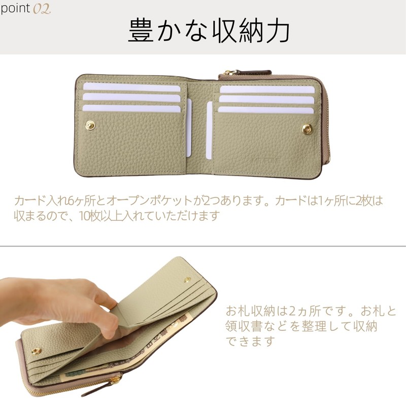 MR FONE Women's Mini Wallet, Genuine Leather, Bi-fold Wallet, Compact,