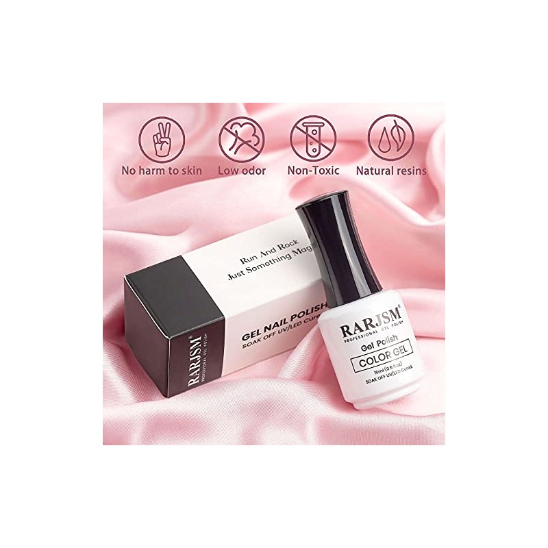 RARJSM Esmalte De Uñas En Gel Rosa Translúcido, Secado Con