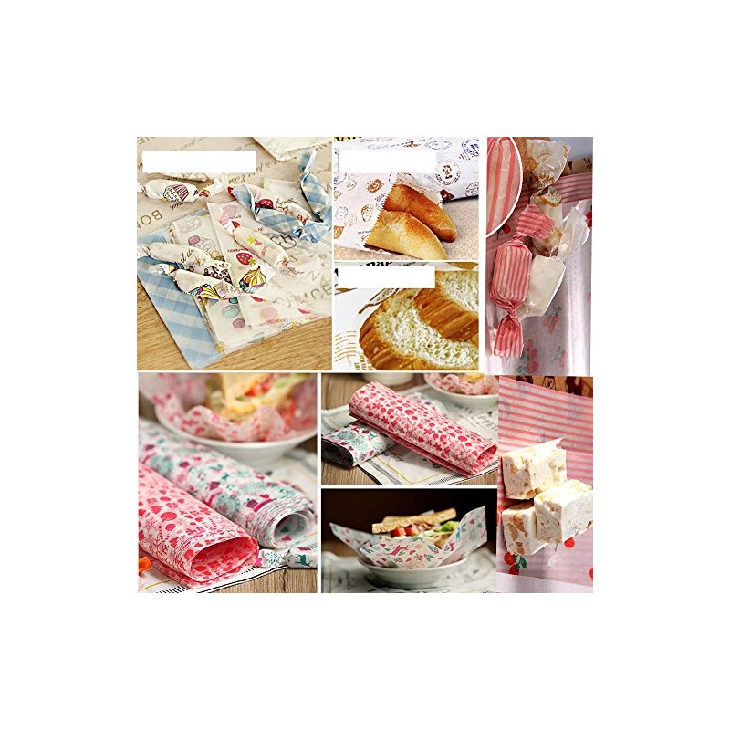 Pack of 50 Ölsicheres Food Hamburger Wax Paper Greaseproof Parchment