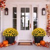 Daisy Artificial Flowers for Outdoors,Yellow Artificial Mums (6, yellow)