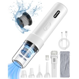 Dovety Portable Cordless Vacuum, 21000PA Powerful Suction, 5 in 1 Mini Vacuum Cleaner with LED Light, Up to 40 Mins Runtime for Car, Home, Pet, Office