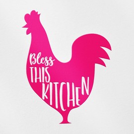 Transparent Decal Stickers of Chicken Bless This Kitchen (Pink) Premium Waterproof Vinyl Decal Stickers for Laptop Phone Accessory Helmet Car Window Mug Tuber Cup Door Wall Deco ANDSKUSf74595PI090622