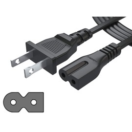 PWR+ Long 1.8 Metros 2 Clavijas Polarizado Cable de Alimentación para Vizio-LED-TV Smart-HDTV E-M-Serie 2 Ranuras : IEC-60320 IEC320 C7 a NEMA 1-15P