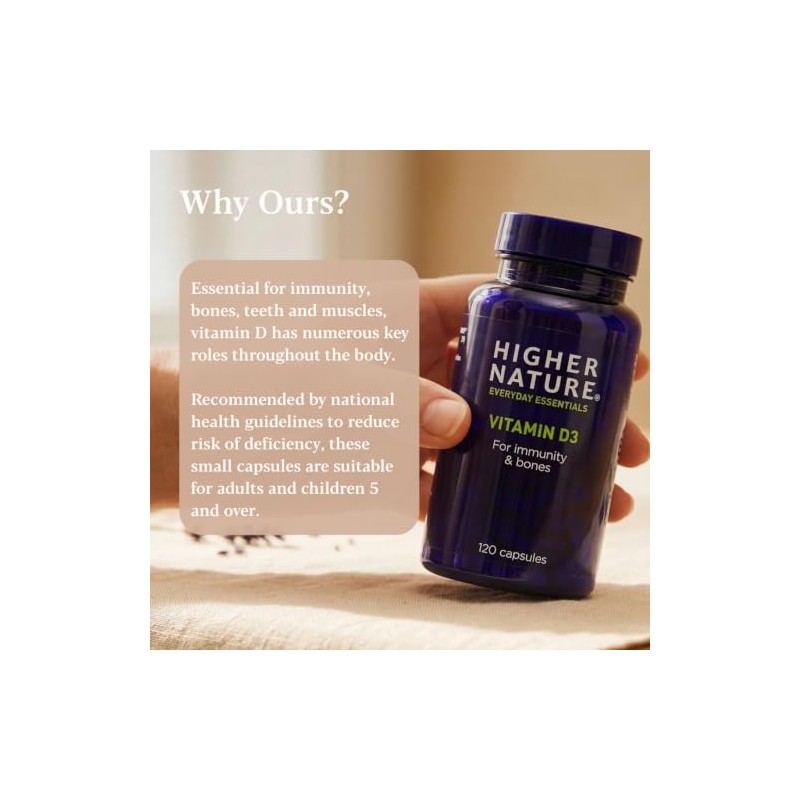 Higher Nature Vitamin D3 - Supports Immunity - 120 Capsules