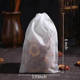 LTKJ 100-pack Cotton Tea Filter Bags with Drawstring for Spices Bath Soap Herbs Tea 4"x6" (10x15cm)