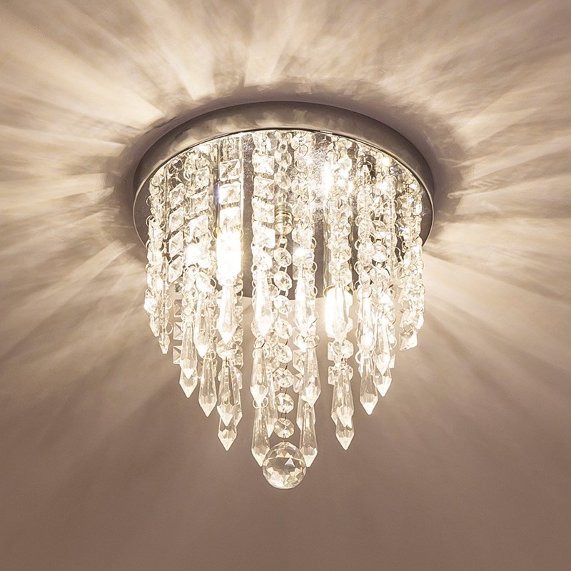 lifeholder Mini Chandelier, Crystal Chandelier Lighting, 2 Lights, Flush Mount