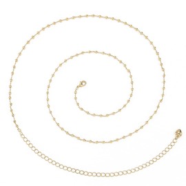 ELABEST 14K Waist Chain Gold Belly Chain Bikini Body Chain Jewelry Accesories for Women(Satellite beads, 39.3+7.8inch)