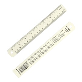PATIKIL 20cm/8 inch Metal Ruler, Aluminum Alloy Metric Ruler with Inches and Centimeters Precision Measuring for Office Engineering Drafting, White