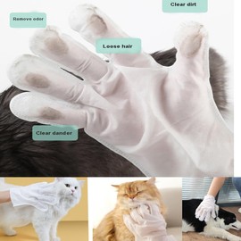 petjanicahome Care Wipes for Dogs & Cats Wet Wipes Dog Cleaning Gloves for Pets Deodorising Wipes for Paws Face Body and Buttocks Cleaning Wipes Massage Gloves