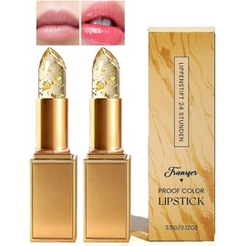 Labial Ajustable por pH que Cambia de Color, Larga Duración 24H, Fórmula Hidratante y Nutritiva, Acabado Brillante, para Mujeres Maduras (2 PCS)