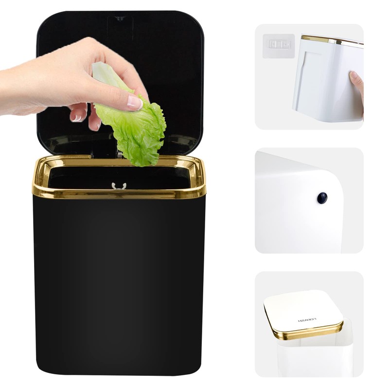 Small Table Bin with Lid, 2 L, Mini Table Waste