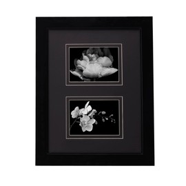 Mikasa 2 Opening Glossy Black Wood Gallery Frame, Displays two 5x7 Photos, 16x20.5 Inch